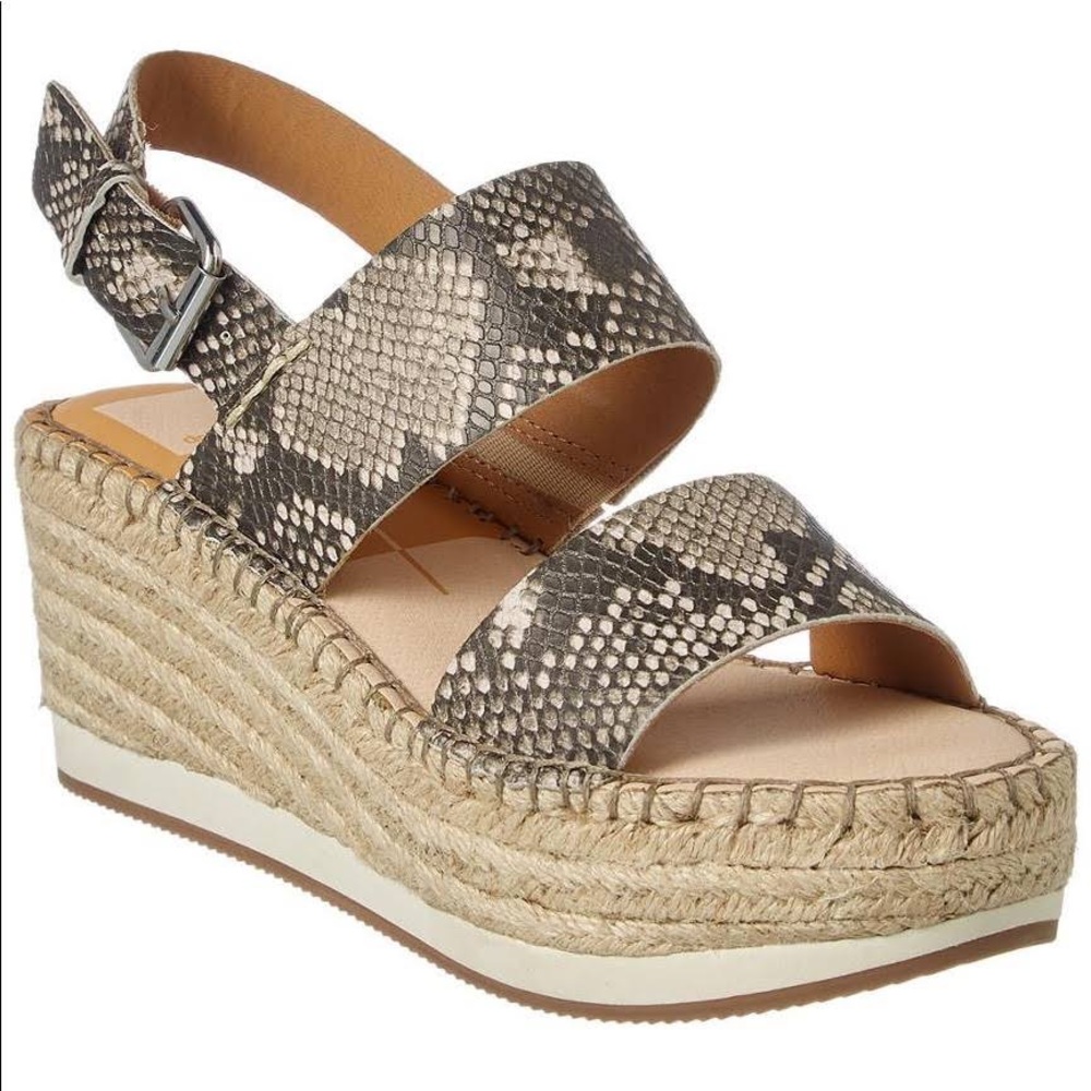 Dolce Vita Mauri Snakeskin Espadrille Wedge 10